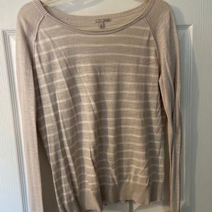 Halogen Greay and White Striped Sweater Size M